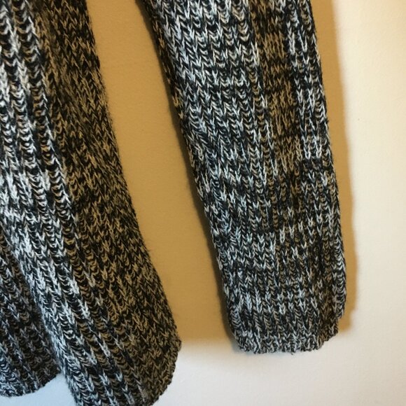 Marled Salt And Pepper Cold Shoulder Knit Sweater - Picture 7 of 14